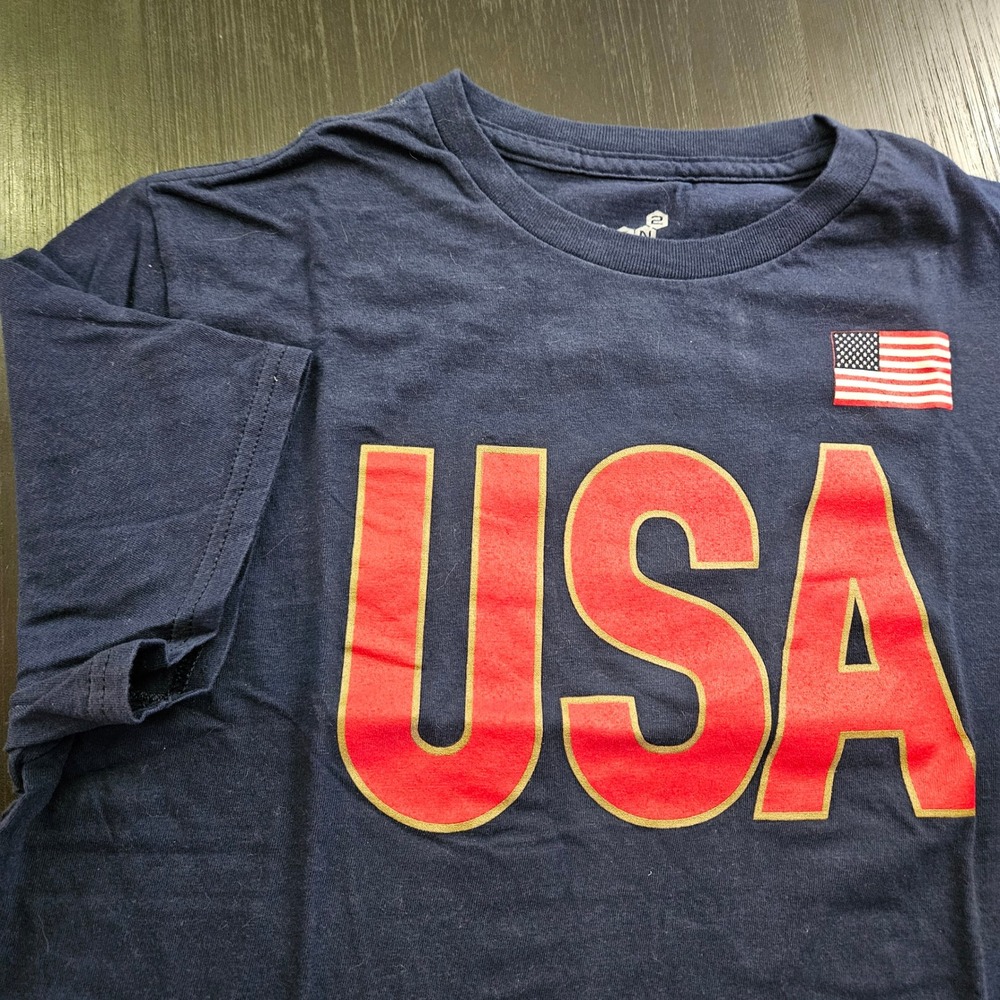 USA Megan Rapinoe #15 T-Shirt Navy Blue Cotton Gen2 | Women's Size M